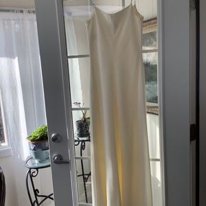 Ivory white formal dress with beaded straps